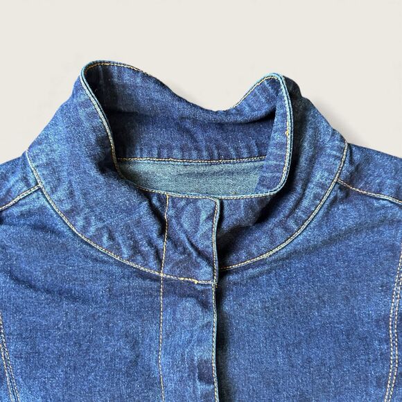 Arden B Denim Dress Jacket Women’s XS Longline Button Front 2000s Y2K Jean Dress - Picture 5 of 9